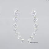 Bông Tai Bạc Nữ Kiểu Đường Cong 7 Viên Đá Lấp Lánh H2410290001