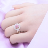 Nhẫn Bạc Nữ Phong Thủy Đá Hồng N2409040091