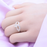 Nhẫn Bạc Nữ Trơn Hình Mặt Nạ Hoa Xinh Xắn N2408260049