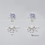 Bông Tai Bạc Nữ Hình Vương Miện Đính Đá Sang Trọng H2410280098