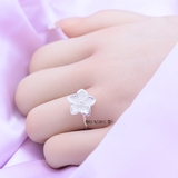 Nhẫn Bạc Nữ Trơn Thiết Kế Hình Hoa Mai N2408260034