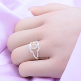 Nhẫn Bạc Nữ Thiết Kế Chữ X Đính Đá Sang Trọng  N2409020050