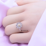 Nhẫn Bạc Nữ Trơn Hình Cúc Họa Mi Xinh Xắn N2408260036