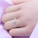 Nhẫn Bạc Nữ Thiết Kế Mẫu Nhẫn Mở Hình Cánh Bướm N2409020094