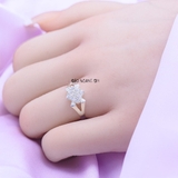 Nhẫn Bạc Nữ Trơn Thiết Kế Quả Trám Đính Đá N2408260006