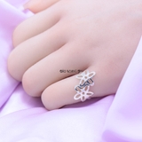 Nhẫn Bạc Nữ Teen Trơn Hình Bông Hoa N2408270028