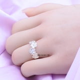 Nhẫn Bạc Nữ Trơn Thiết Kế Một Dải Hoa Tinh Tế N2408260065