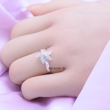 Nhẫn Bạc Nữ Trơn Thiết Kế Hình Bông Hoa N2408260001