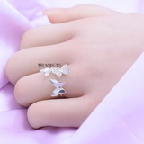 Nhẫn Bạc Nữ Thiết Kế Mẫu Nhẫn Mở Hình Cánh Bướm