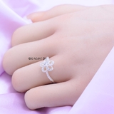 Nhẫn Bạc Nữ Thiết Kế Hình Bông Hoa Đính Đá Sang Trọng  N2409010101