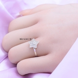 Nhẫn Bạc Nữ Trơn Ít Đá Thiết Kế Chữ H N2408250055