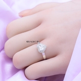 Nhẫn Bạc Nữ Trơn Thiết Kế Hình Trái Tim Đính Đá N2408260018