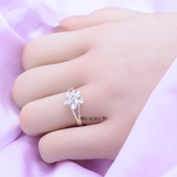 Nhẫn Bạc Nữ Trơn Thiết Kế Hình Bông Hoa  N2408260003