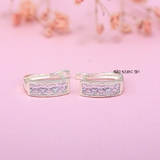 Bông Tai Bạc Nữ Kiểu Bật Hàng Đá Vuông Tinh Tế H2410210004