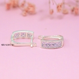 Bông Tai Bạc Nữ Kiểu Bật Hàng Đá Vuông Tinh Tế H2410210004