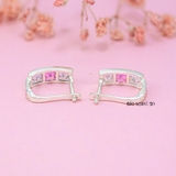 Bông Tai Bạc Nữ Kiểu Bật Hàng Đá Vuông Tinh Tế H2410210003