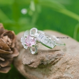 Nhẫn Bạc Nữ Phong Thủy Đá Hồng N2409040089