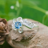 Nhẫn Bạc Nữ Phong Thủy Đá Xanh Dương N2409050027
