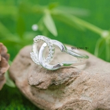 Nhẫn Bạc Nữ Thiết Kế Chữ X Đính Đá Sang Trọng  N2409020050