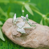 Nhẫn Bạc Nữ Thiết Kế Mẫu Nhẫn Mở Hình Cánh Bướm