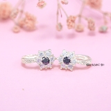 Bông Tai Bạc Nữ Kiểu Bật Bông Hoa 6 Cánh Nhỏ Xinh H2410210007