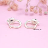 Bông Tai Bạc Nữ Kiểu Bật Bông Hoa 6 Cánh Nhỏ Xinh H2410210007
