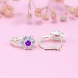 Bông Tai Bạc Nữ Kiểu Bật Bông Hoa 6 Cánh Nhỏ Xinh H2410210006