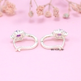 Bông Tai Bạc Nữ Kiểu Bật Bông Hoa 6 Cánh Nhỏ Xinh H2410210006