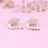 Bông Tai Bạc Nữ Kiểu Bật Bông Hoa 6 Cánh Tròn Sang Trọng H2410210010