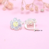 Bông Tai Bạc Nữ Kiểu Bật Bông Hoa 6 Cánh Tròn Sang Trọng H2410210011