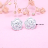 Bông Tai Bạc Nữ S925 Kiểu Bật Hoa Cánh Xoáy Xinh Xắn H2410210019