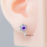 Bông Tai Bạc Nữ Kiểu Bật Bông Hoa 6 Cánh Nhỏ Xinh H2410210006