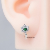 Bông Tai Bạc Nữ Kiểu Bật Bông Hoa 6 Cánh Nhỏ Xinh H2410210008