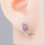 Bông Tai Bạc Nữ Kiểu Bật Hàng Đá Vuông Tinh Tế H2410210003