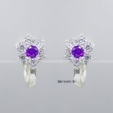 Bông Tai Bạc Nữ Kiểu Bật Bông Hoa 6 Cánh Nhỏ Xinh H2410210006