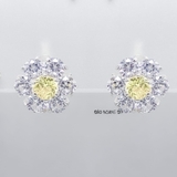 Bông Tai Bạc Nữ Kiểu Bật Bông Hoa 6 Cánh Tròn Sang Trọng H2410210011