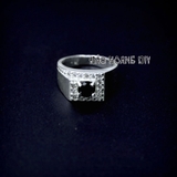 Nhẫn bạc nam đá đen kiểu mới đẹp xuất sắc PVN1824