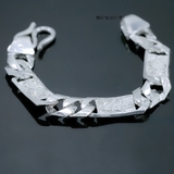 Lắc Tay Bạc Nam Dạng Dẹt 2 Mặt Hình Con Rồng L2410060009