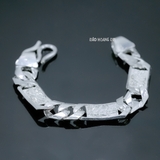 Lắc Tay Bạc Nam Dạng Dẹt 2 Mặt Hình Con Rồng L2410060009