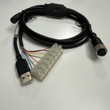 Cáp 1M 3.3ft Datalogic PW-CAB-1051 Cable M12 17 Pin A-Code Female to USB&DC&TRIG For Datalogic Matrix120 I/O Cable