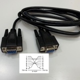 Cáp 1.5M 5ft Hàng OEM Thay Thế RS-232C SANWA KRS-403XF1K2 Connector DB9 Female to Female Shielded Crossover Cable Black For Industrial Machine witch Computer I/O Data Communication RS-232C Cable