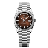 Đồng Hồ Nam Carnival 8239G Size 38mm Dáng Rolex Day Date Máy Tự Động Kính Sapphire Kim Loại Inox Mặt Nâu