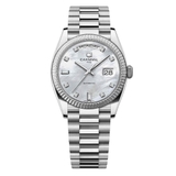 Đồng Hồ Nam Carnival 8239G Size 38mm Dáng Rolex Day Date Máy Tự Động Kính Sapphire Kim Loại Inox Mặt Trắng Xà Cừ
