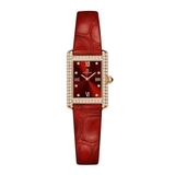 Đồng Hồ Nữ Carnival 8236L Mặt Đỏ Dây Da Đỏ Vỏ Chữ Nhật Đính Đá Rose Size 21x31mm