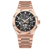 Đồng Hồ Nam Lacz Denton Tự Động Skeleton Kính Sapphire Kim Loại Vàng Hồng Size 42mm