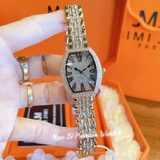 Đồng Hồ Nữ JIMI JIMI 86006 Mặt Ovan Size 30mm Đính Đá Dây Kim Loại Màu Vàng Hồng