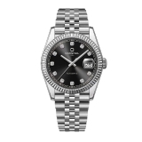 Đồng Hồ Nam Carnival 8250G Size 38mm Dáng Rolex Datejust Máy Tự Động Kính Sapphire Kim Loại Silver Mặt Đen
