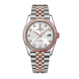 Đồng Hồ Nam Carnival 8250G Size 38mm Dáng Rolex Datejust Máy Tự Động Kính Sapphire Kim Loại Demi Vàng Hồng Mặt Trắng
