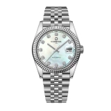 Đồng Hồ Nam Carnival 8250G Size 38mm Dáng Rolex Datejust Máy Tự Động Kính Sapphire Kim Loại Silver Mặt Trắng Xà Cừ