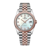 Đồng Hồ Nam Carnival 8250G Size 38mm Dáng Rolex Datejust Máy Tự Động Kính Sapphire Kim Loại Demi Vàng Hồng Mặt Trắng Xà Cừ